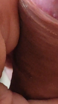 Amazing Close-up of the Penis Crown and Feet in the Background.