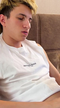 Guy Licks His Friend's Legs, Throat and Cute Twink's Ass