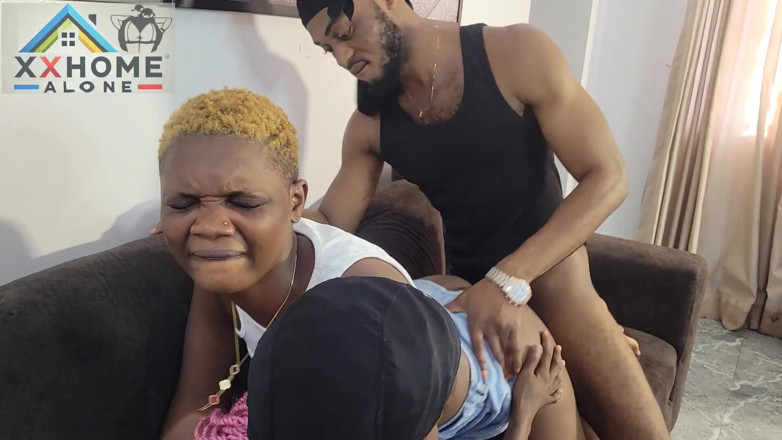 Home Alone: Two Teen Take Turns to Ride on Big Cock. Teen...