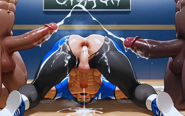 Real narrated fantasy: Hugby's Team Makes a Gangbang with Oil in the Locker...