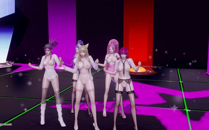 3D-Hentai Games: 정하 - 스트립쇼 Ahri, Akali, 카이사, 에블린, 세라핀 KDA 3D 에로틱 댄스