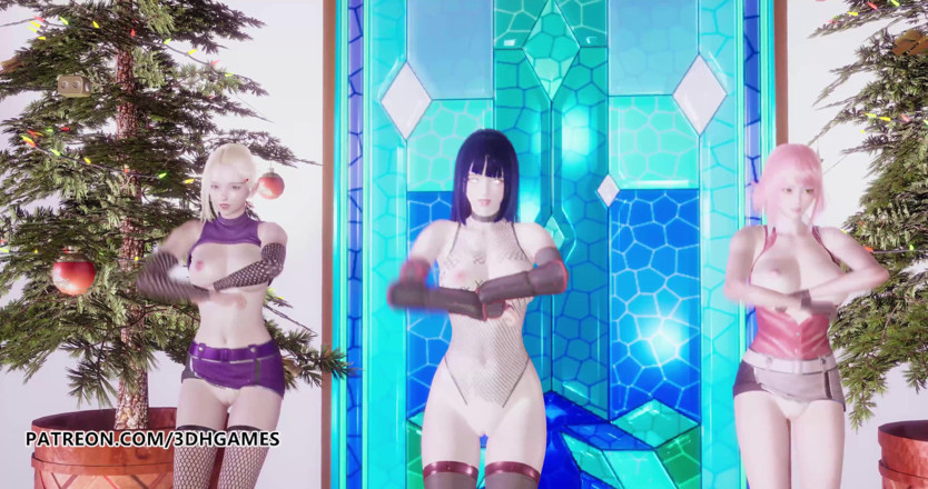 3D-Hentai Games: Duas vezes - Sinta-se especial dança nua Ino Sakura Hinata 3D dança...