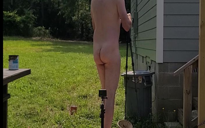 Jon Screcrow: Nude Jon Scarecrow Having a Quick Wank in the Sunshine