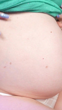 Pregnant Tease and Beg You to Fuck Her, Belly Close up