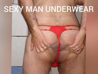 Sexy man underwear: Thủ dâm tuyệt vời và xuất tinh