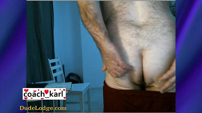 Coach Karl dude lodge: Тренер Карла в гладкой как шелковая жопа
