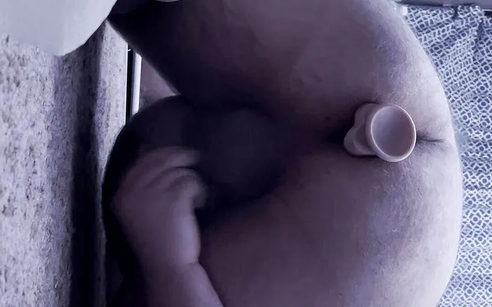 Chubbybidude: Chubby gay guy fills his ass with dildo