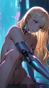 一个未来主义的世界与美丽的女人和半女