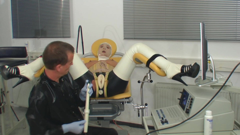Rubber & Clinic Studio - 1ATOYS: Crazy ultrasound anal exam in rubber