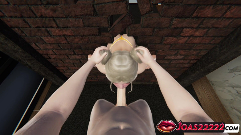 Joas22222: Hentai 3D: Pejabat miang Risa Dua Handjob, Blowjob Selamba dan Lubang...