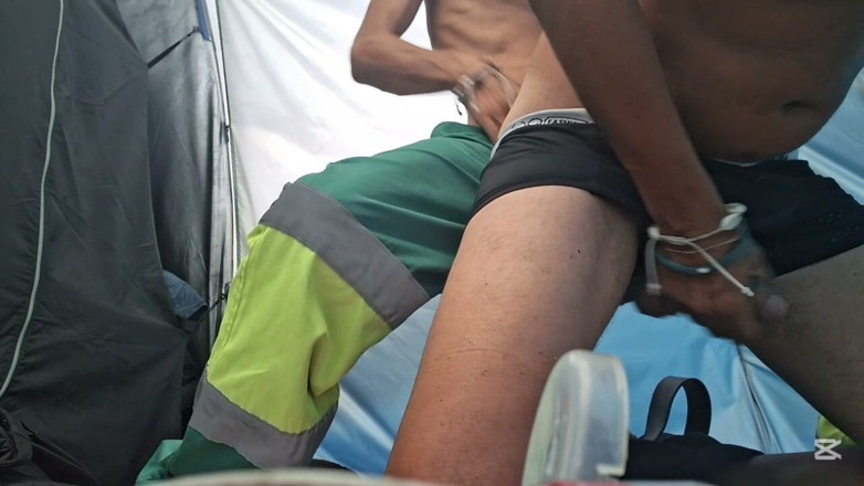 Str8 to gay: The Camp Guard Catches Me at His Break