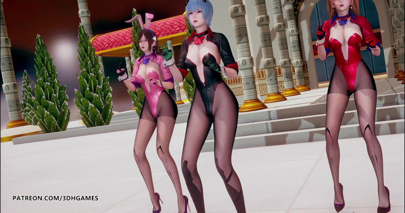 3D-Hentai Games: Somi - doğum günü striptiz dansı Evangelion Rei Ayanami Asuka Langley...