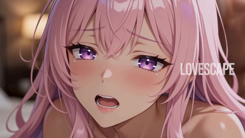 Lovescape: ピンクヘアのアニメで可愛い子が後ろから奪う(ai)