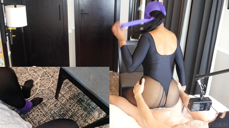 Nylon Xtreme: Julia Kate 1st Encasement Nylon Pompom Girl