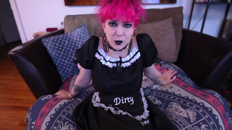 lilredvelvettt: Goth Maid Femdom Handjob
