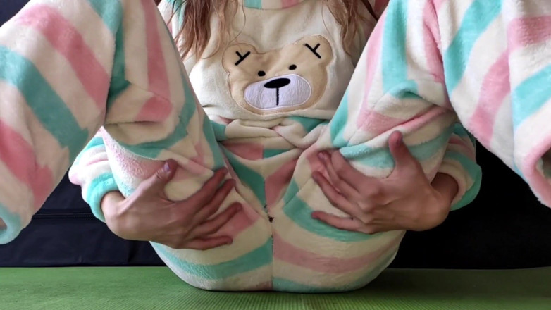 hotiMary: Skinny Teen in Pajama Masturbate Small Tits and Horny Pussy...