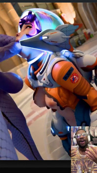Welcoming Bald Pussy Juno to Planet Earth with Widowmaker’s Hard Fucking Transgender Futa Cock