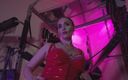 Eva Latexxx: Dominatrix Eva Latex Fetiš Femdom Paní Červené Gumové Sólo Punčochy Velký...