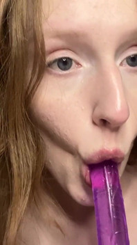 Blowjob and Handjob on a Dildo up Close