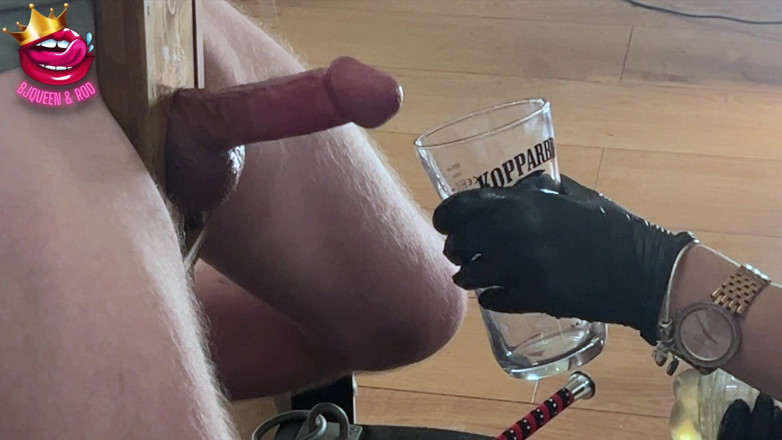 Mistress_BJQueen: Rakaman dekat Femdom Edges Zakar Hingga Orgasme Tergesel Dalam Kaca