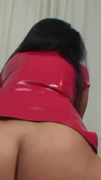 Wild nurse in leather uniform