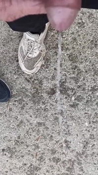 Friend Is Holding My Cock While Im Peeing on the Ground Outdoor
