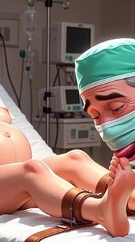 Doctor Licking Pregnant Feet in Operating Room - Fetish Session