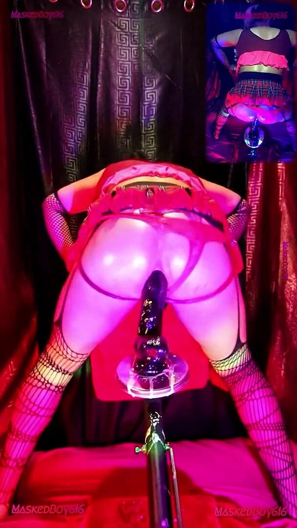 Twerking in a Miniskirt Riding My Dildo 3 (Masked boy)