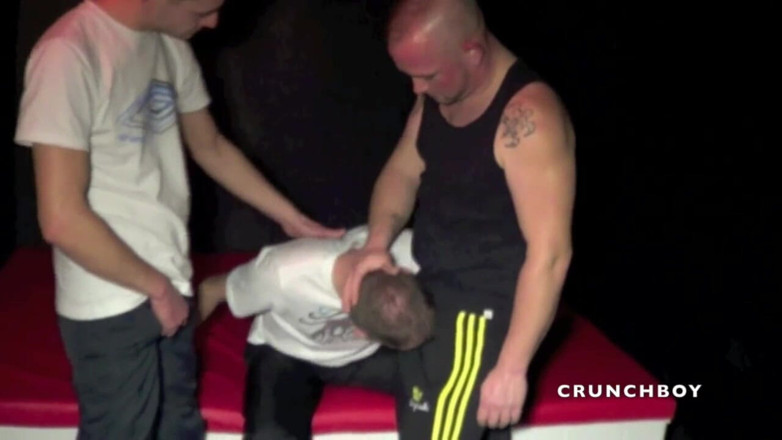 Crunch Boy: Amazing foot and feet humiliation by 2 bad boys