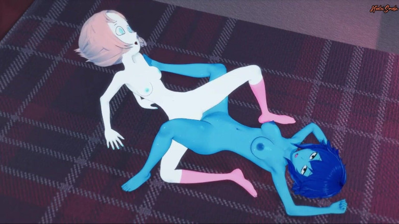 Hentai Smash: Crystal Gems Pearl and Lapis have lesbian sex on a...