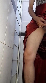 Satin-abend langes kleid