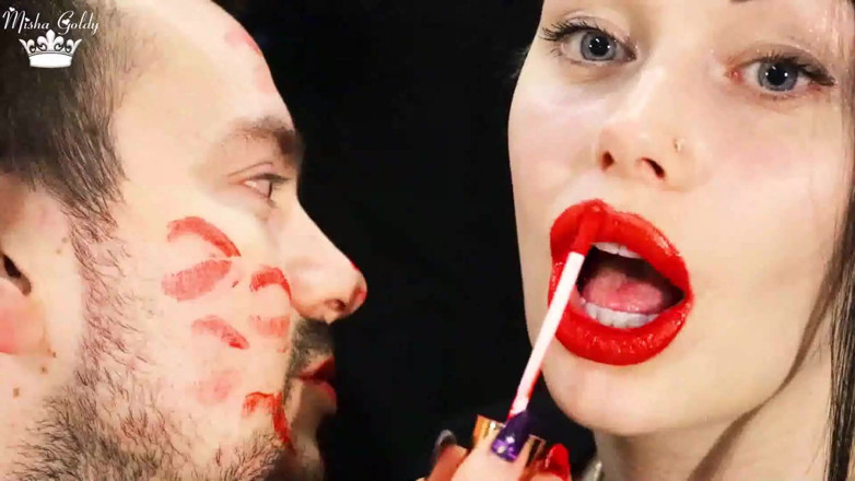 Goddess Misha Goldy: Red lipstick compilation &amp; lip tease! 50$ instead of original price 85$