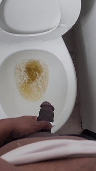 Flopping My Big Dick and Tits Out for a Nice Piss