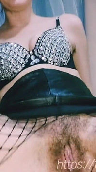 An Stepaunt with Glasses and Fishnet Tights Is Flirting with You, Teasing You. Fingers in a Hairy Pussy. Hairy Armpit Fetish.