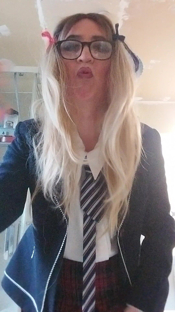 Cindy Belfast: Horny Sissy in Uniform Loves Her Precum