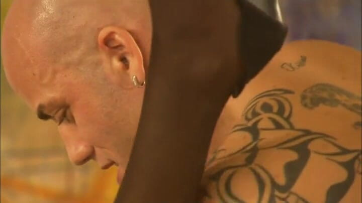CBD Media: Bald tattooed guy fucks busty brunette