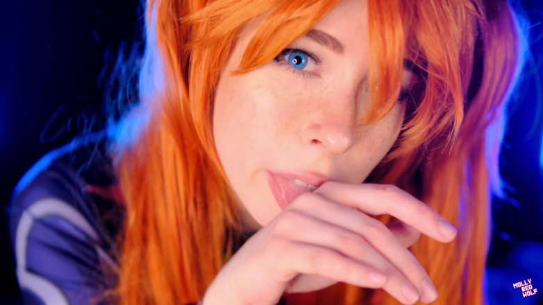 MollyRedWolf: สาวหีดุ Asuka Langley 4K! DP 3 น้ำแตก