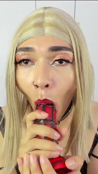 Your Step Sis Sucking Her Big Spider Dildo