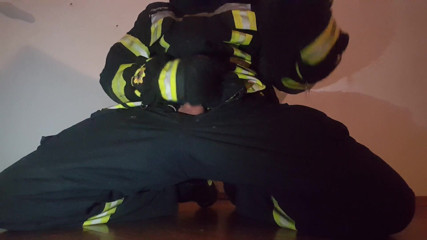 Thebootsstopmper: Firefighter jerk off in fire gear