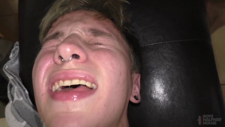 Boys half-way house: Smooth twink endures humiliating spitroast for breaking halfway house rules