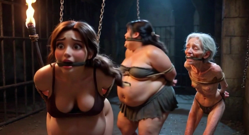YOUR BEST FANTASY: Zwak trio: zwanger, ssbbw en oma vastgebonden in bondagecel