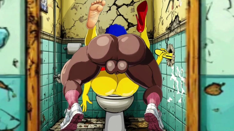 Octopussy Lovers Club: Married Housewife Gets Fucked in a Dirty Toilet. Cartoon Parody