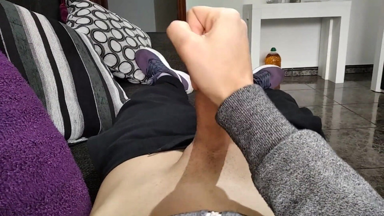 Elvissc: Big White Cock Plays His Foreskin and Cums Moaning Loud