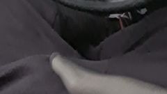 Stockinged Footjob in the Car