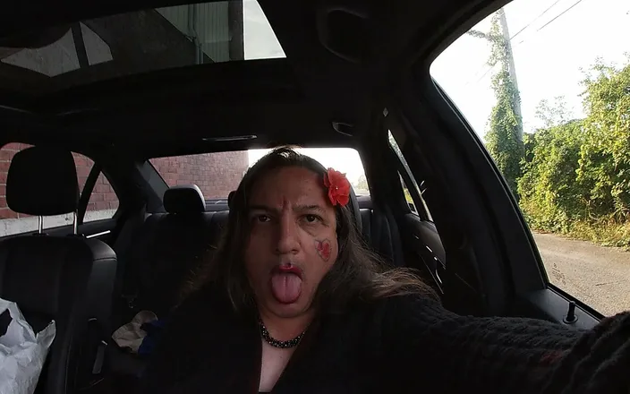 JonasBen: Dirty Sissy CD Finally Cums in the Car and Eats...