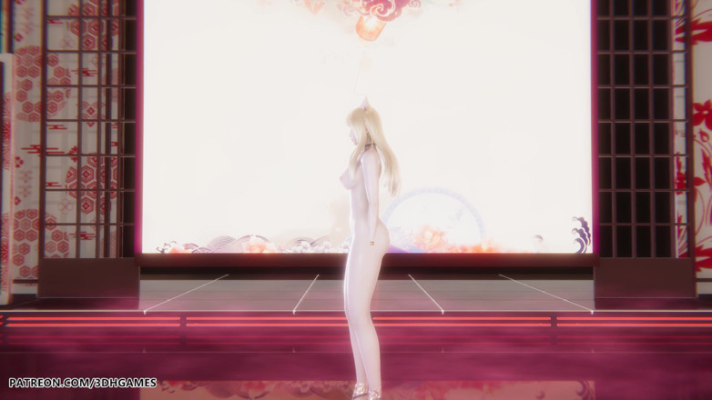 3D-Hentai Games: Mmd Gokuraku Jodo Ahri Sexy Naked Dance League of Legends...