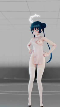 Blå arkiv Ryuuge Kisaki Hentai klä av sig Dans Mmd 3D Blå hårfärg Redigera Smixix