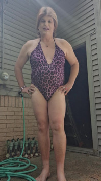 My New Purple Leopard Bathing Suit!