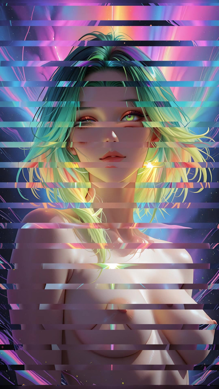 VelvetInk Studio: Cosmic Neon Beauty Portrait dengan mata berahi– fantasi impian ai...
