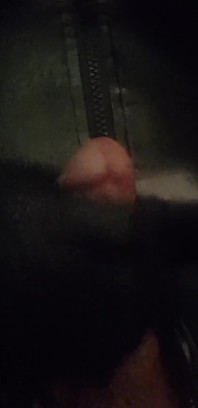 Cumshot While Wearing Boobs and Latex Catsuit